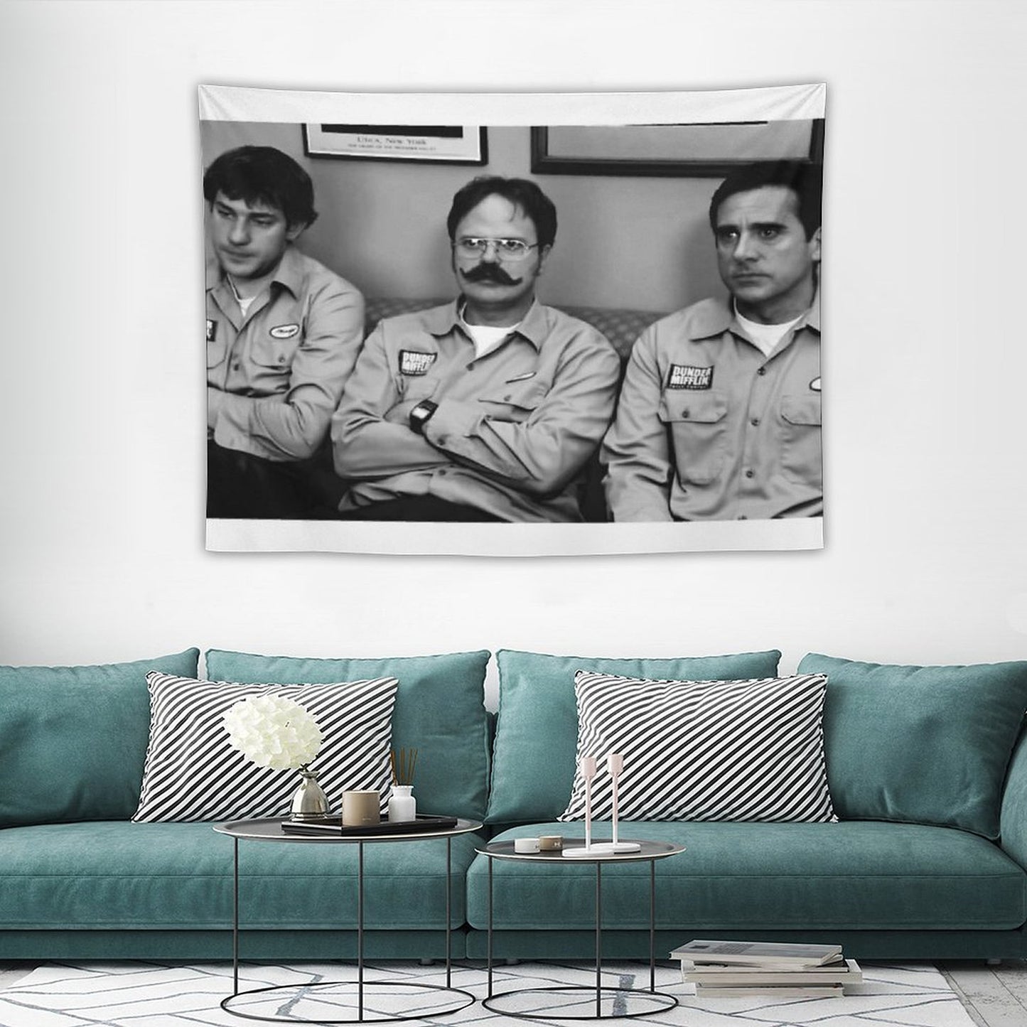 Jim, Dwight And Michael at Utica Tapestry