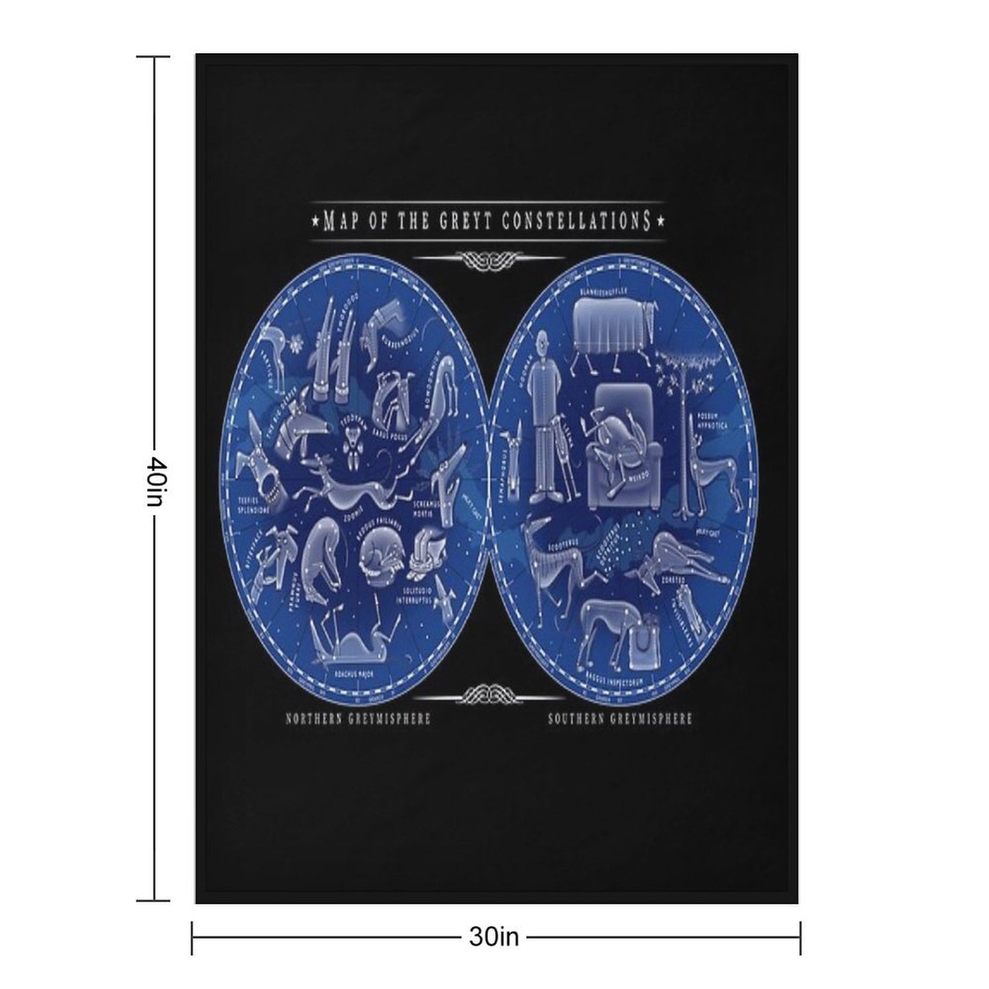 Map of The Greyt Constellations Throw Blanket