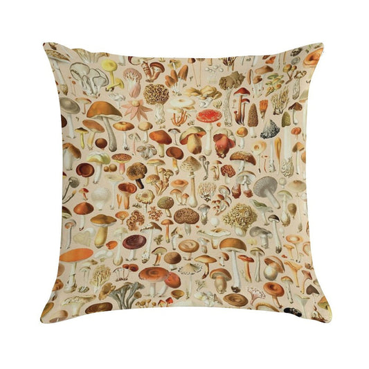 Vintage Mushroom Designs Collection Soft Warmth Comfort Throw Pillow