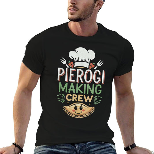 Pierogi Making Crew Christmas – Funny Polish Xmas Heathered Texture T-Shirt