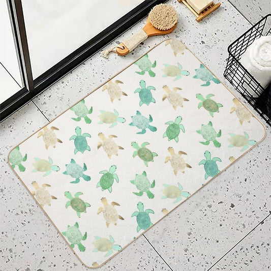 Gilded Jade & Mint Turtles Bath Mat