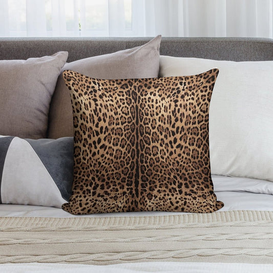 Leopard Print Skin Soft Short Plush Fabric Throw Pillow