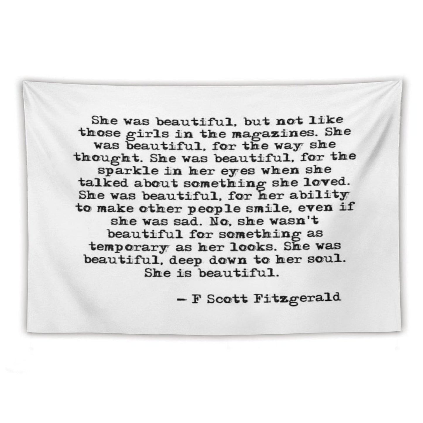 She Was Beautiful - F Scott Fitzgerald Tapestry