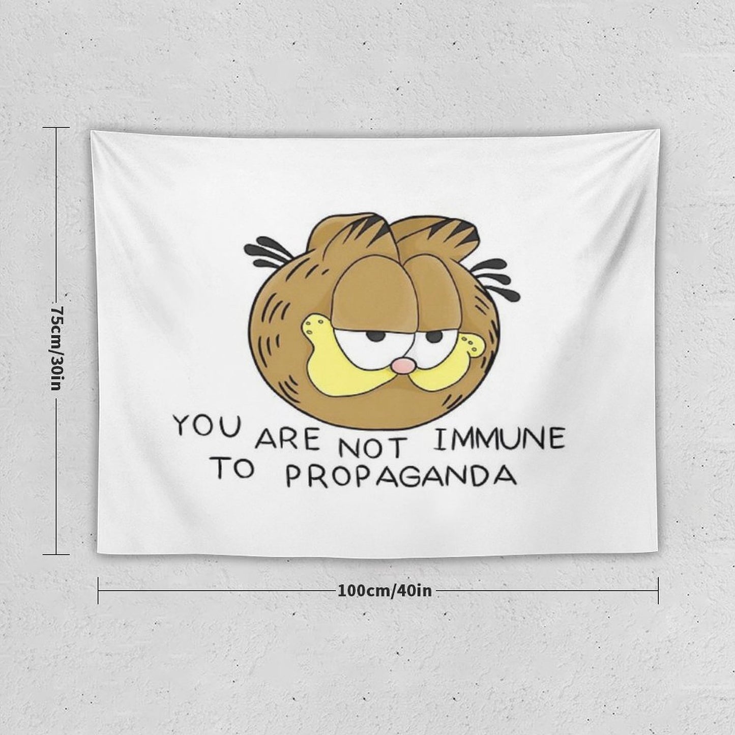 Garfield You Are Not Immune to Propaganda HD Tapestry