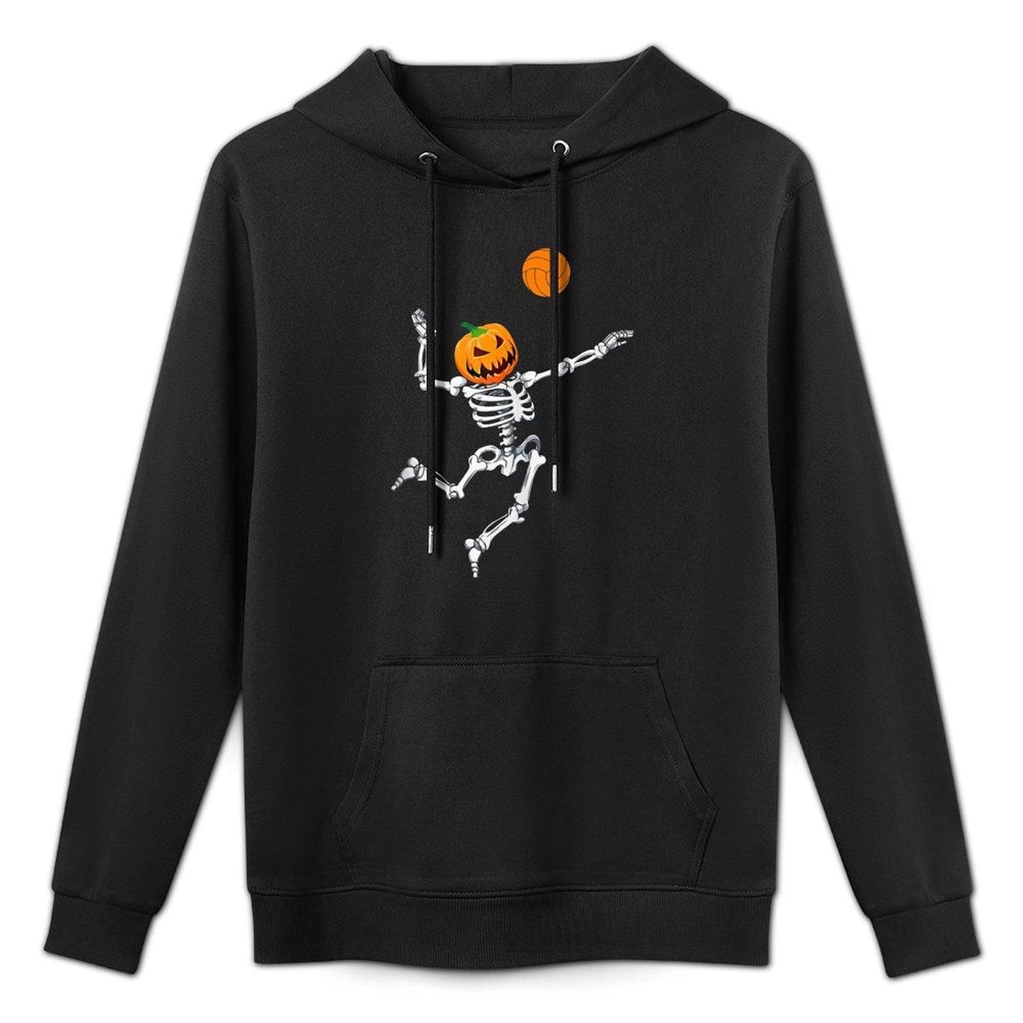 Skeleton Volleyball Halloween Pumpkin Unisex Design Hoodie