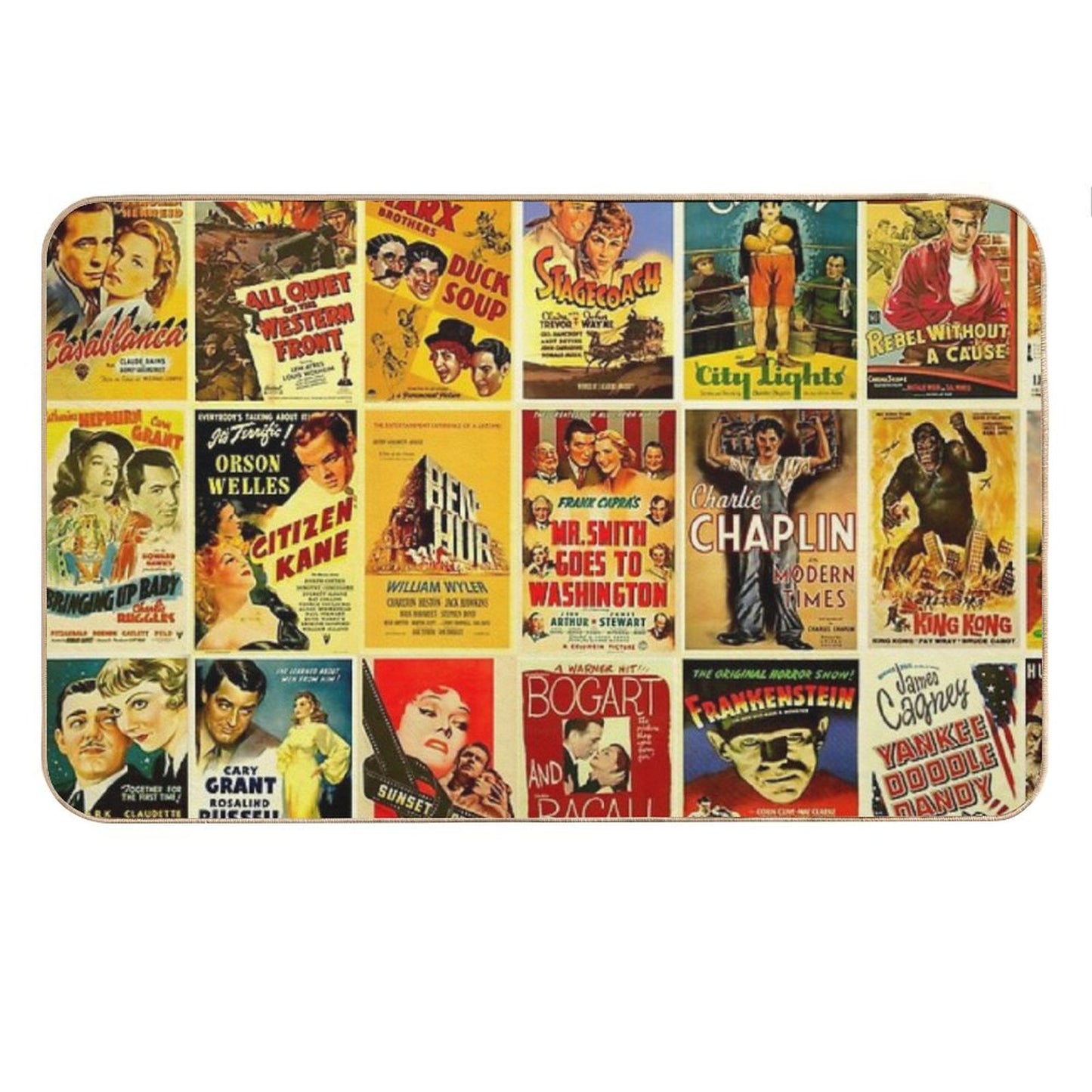 Vintage Hollywood Classic Movie Posters Bath Mat