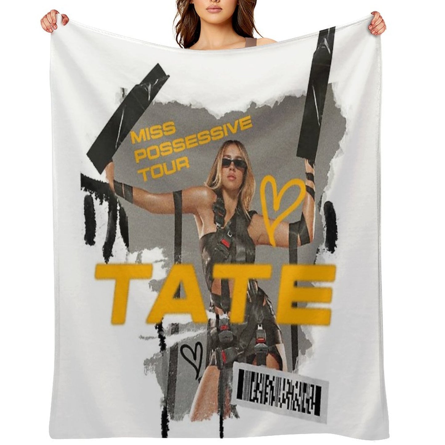 Tate McRae Miss Possessive Tour Top Throw Blanket