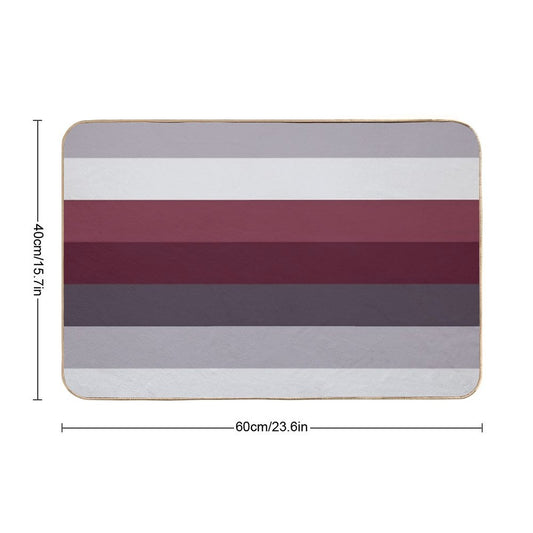 Preppy Trendy Winter Colors Ombre Grey Burgundy Red Plum Stripes Bath Mat