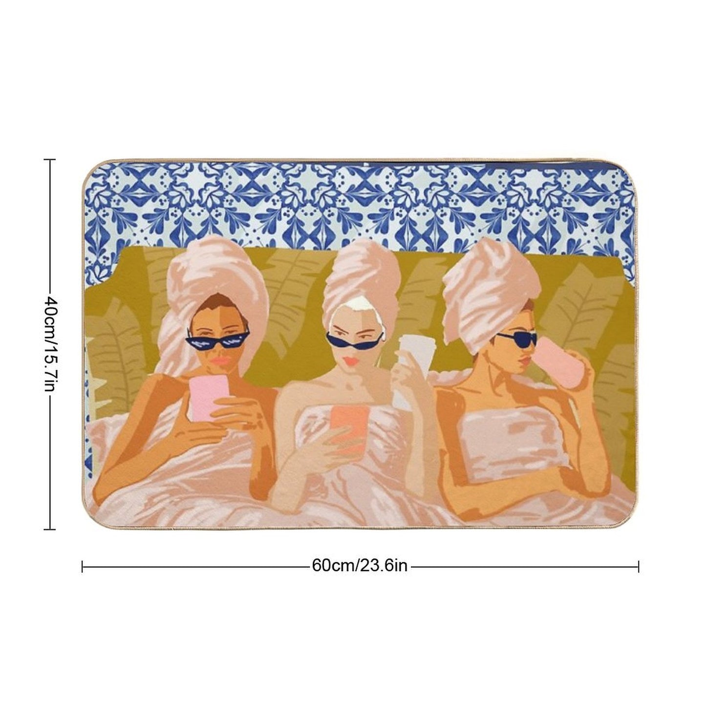 Ladies-Only Club Girl Talk Slumber Party BFF Bohemian Feminism Independent Moroccan Women Bath Mat