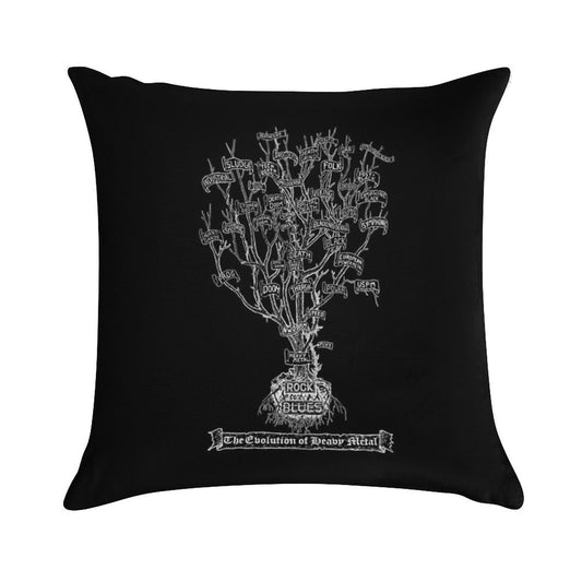 The Evolution of Heavy Metal - True Metal Shirt Version. Soft Shrink-Resistant Throw Pillow