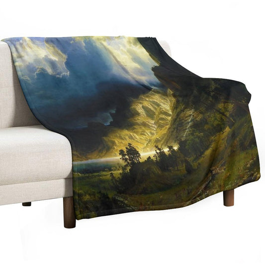 A Storm in The Rocky Mountains, Mt. Rosalie Throw Blanket
