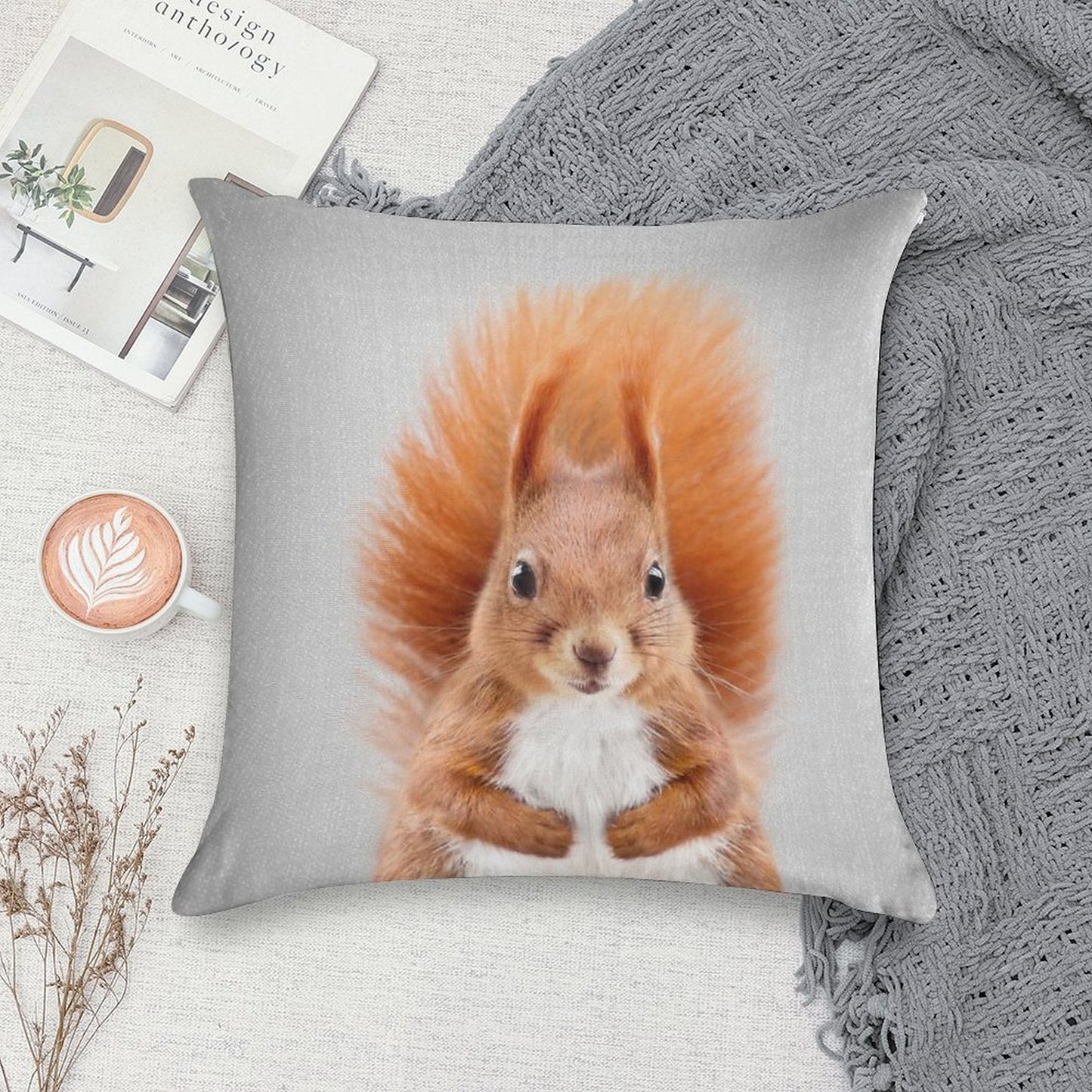Squirrel 2 - Colorful Soft Style Accent Throw Pillow