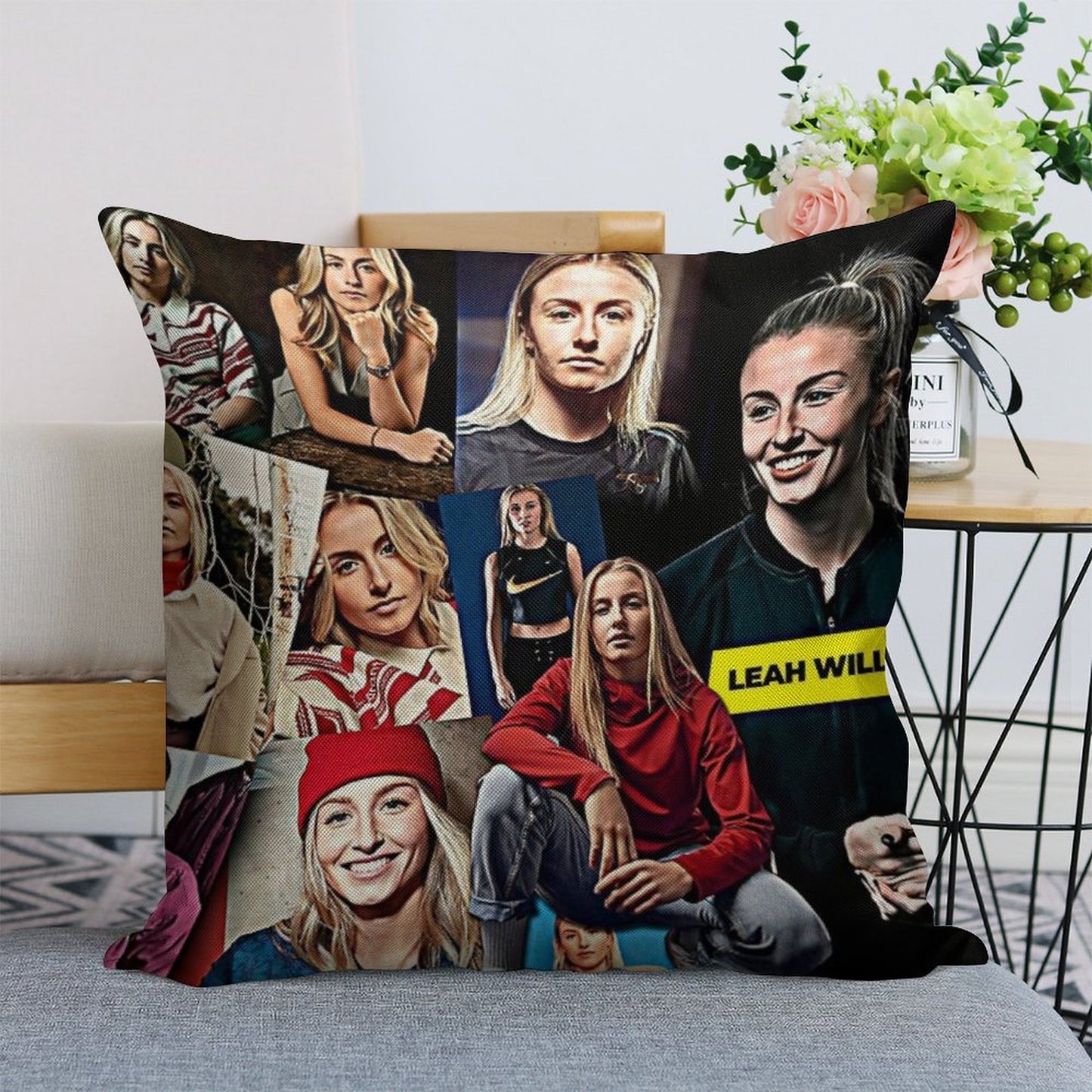 Leah Williamson Linen Throw Pillow Cover