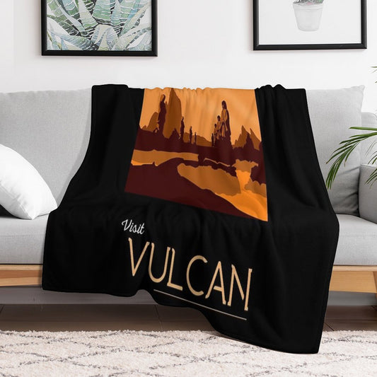 Vulcan Travel Poster Throw Blanket