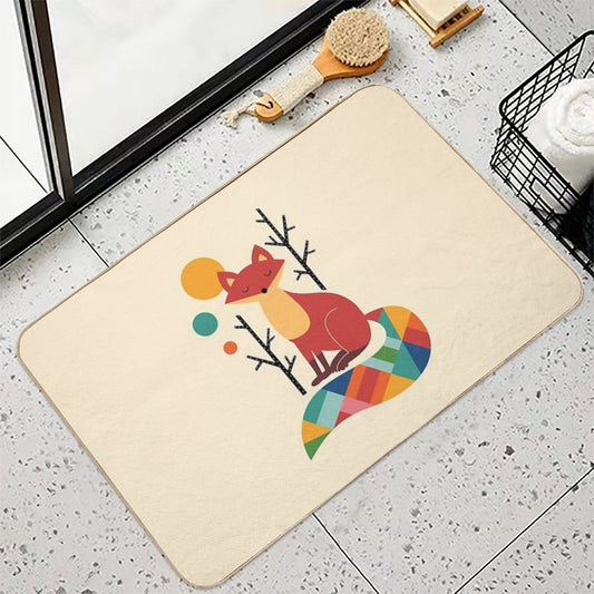 Rainbow Fox Bath Mat
