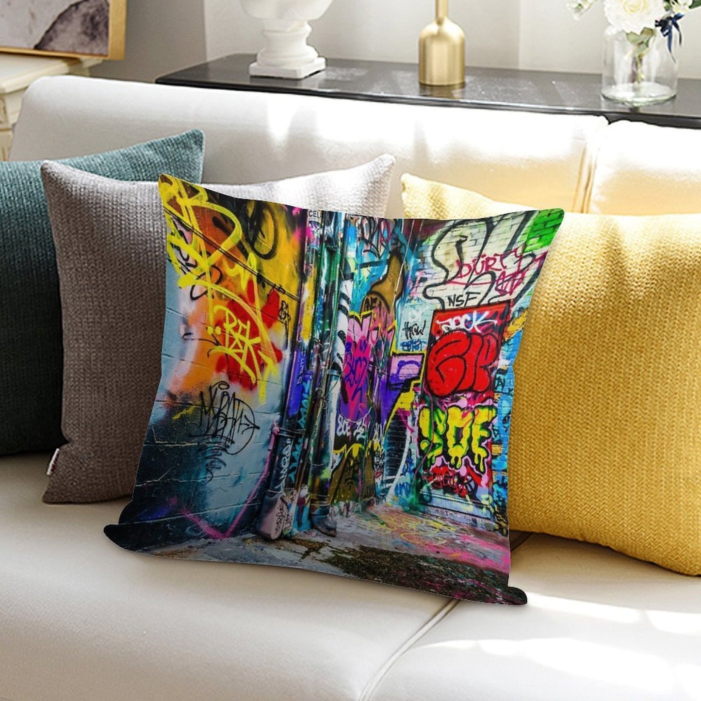 Street Art Soft Style Accent Throw Pillow