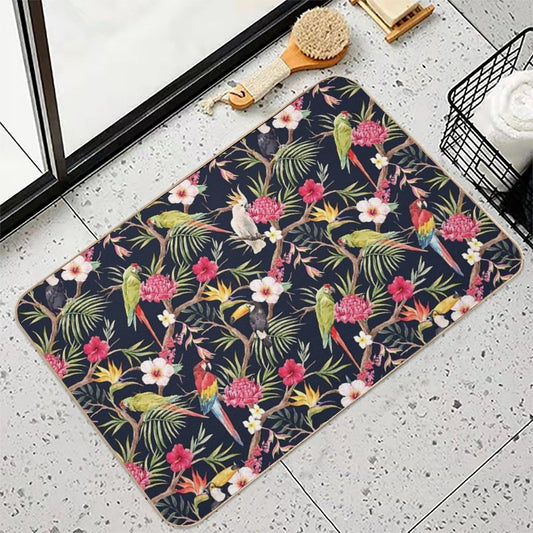 Tropical Parrot And Toucan Bath Mat