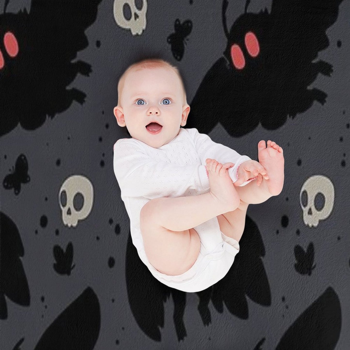 Mothman - Night Grey Throw Blanket