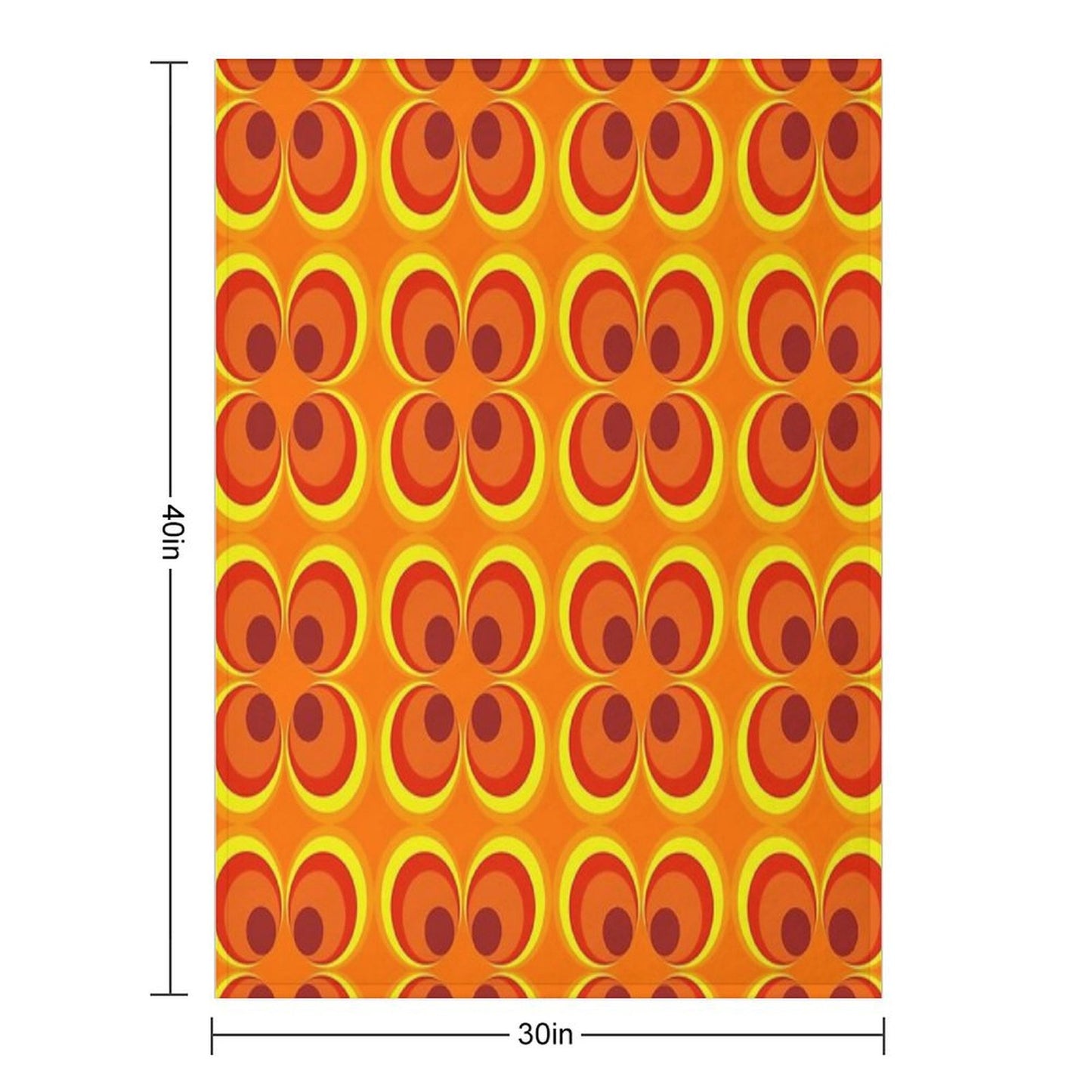 1970s Burnt Orange Retro Design Throw Blanket