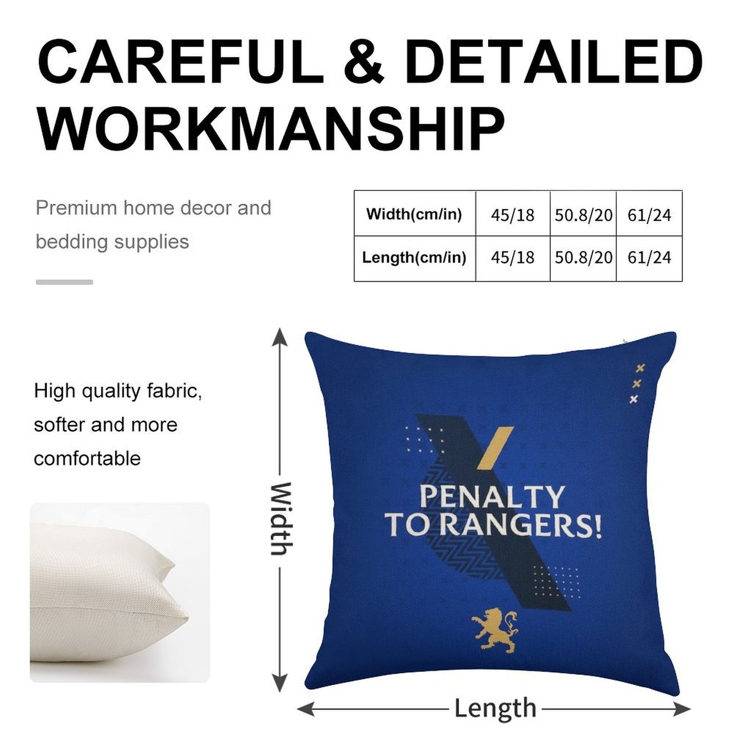 Penalty to Rangers Linen Throw Pillow Cover