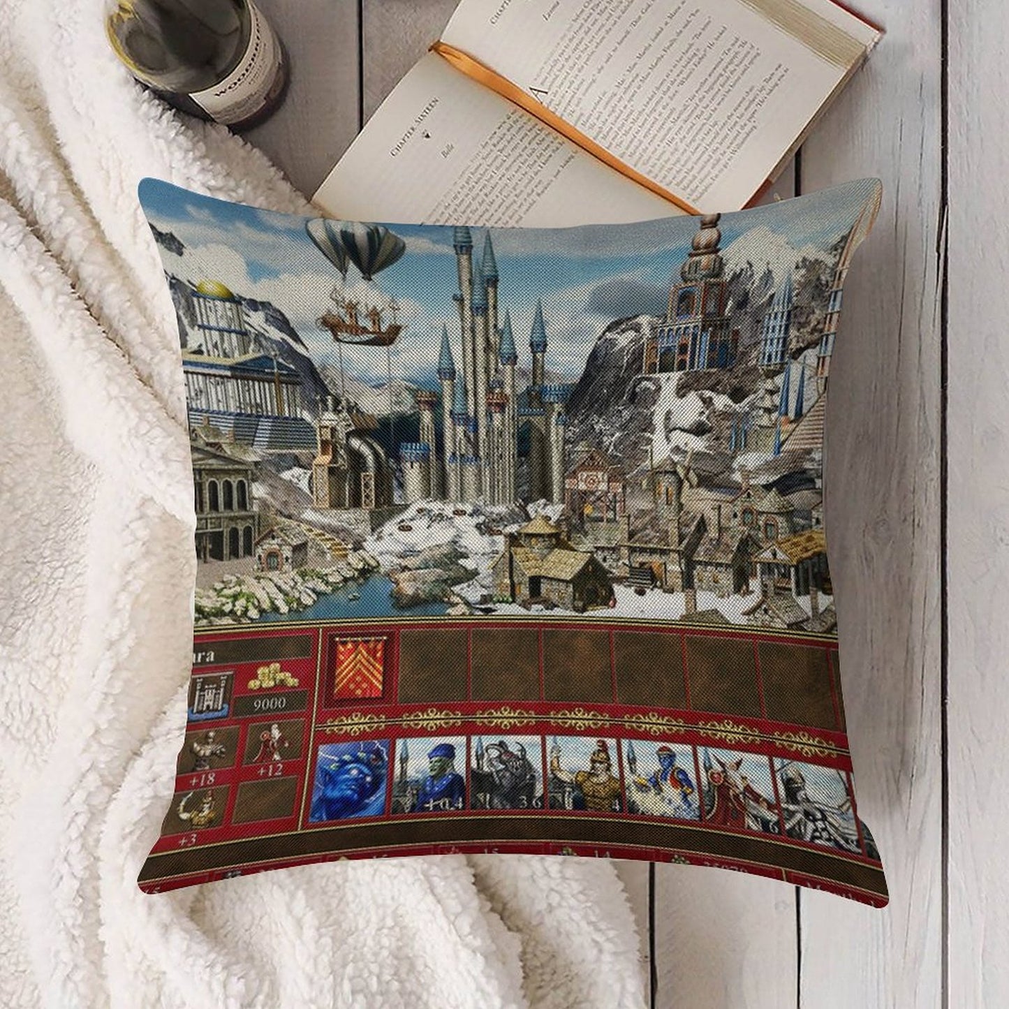 Heroes of Might & Magic 3 Tower Linen Throw Pillow Cover
