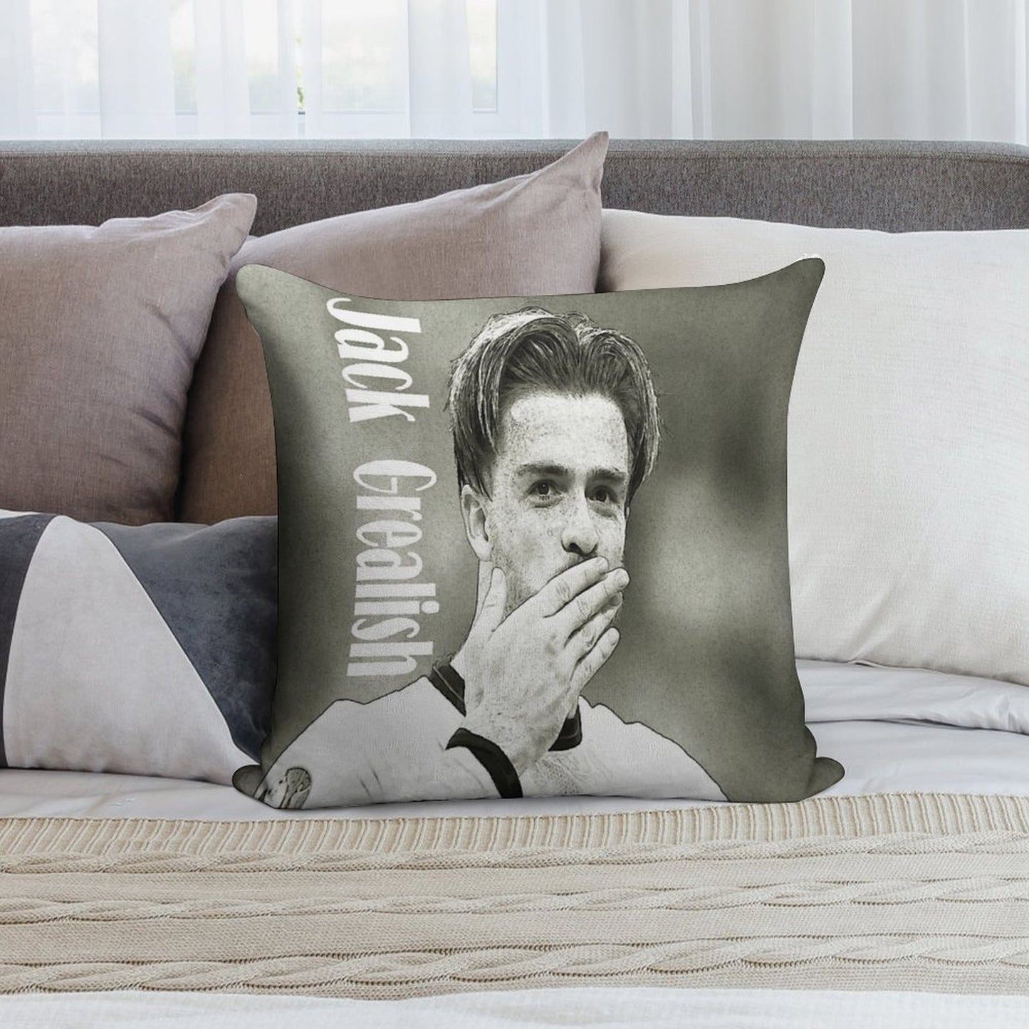Jack Grealish Soft Durable Construction Throw Pillow