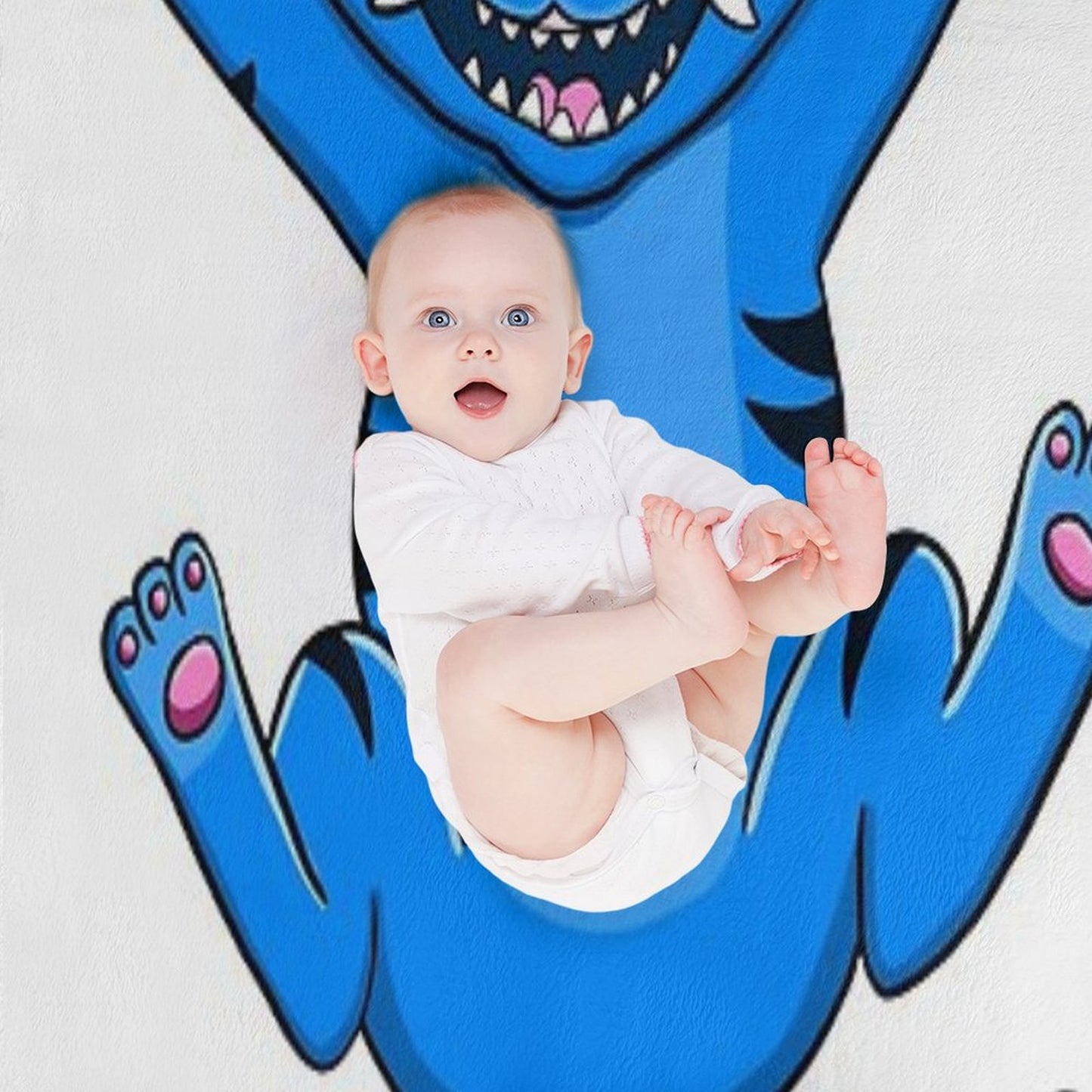 Playful Blue Tiger Cat Throw Blanket