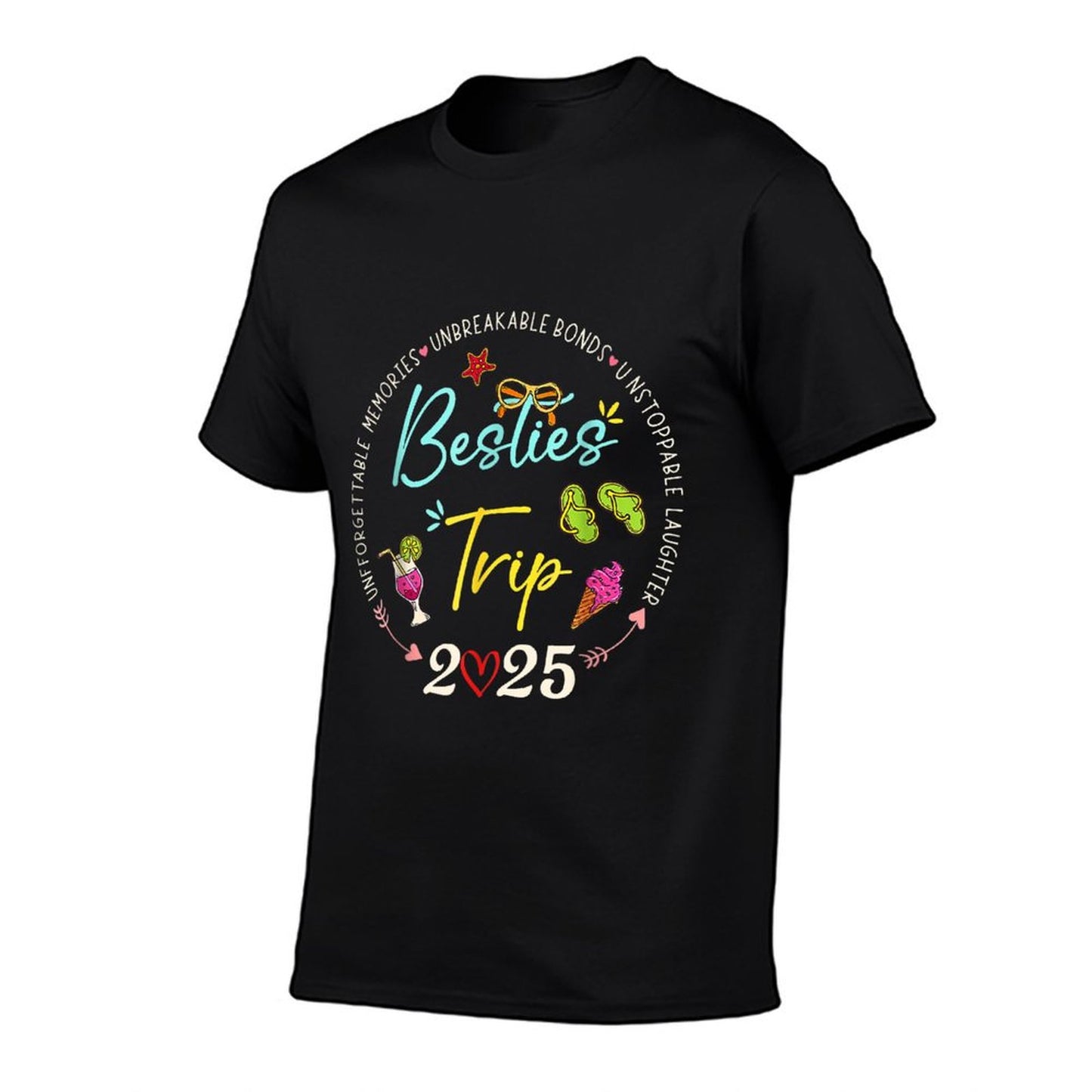 Besties Trip 2025 Memories Girl Trip Friends Vacation Retro T-Shirt