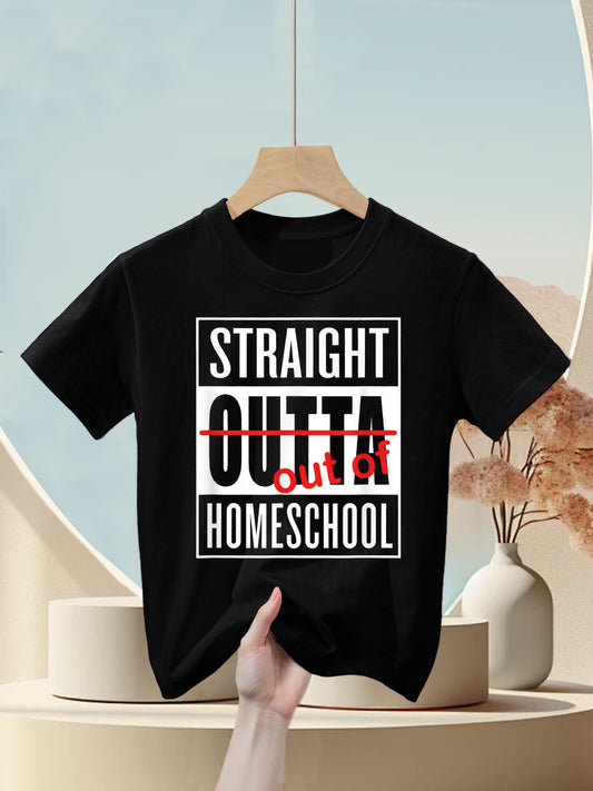 Straight Outta Homeschool Funny Graduation Kids T-Shirt