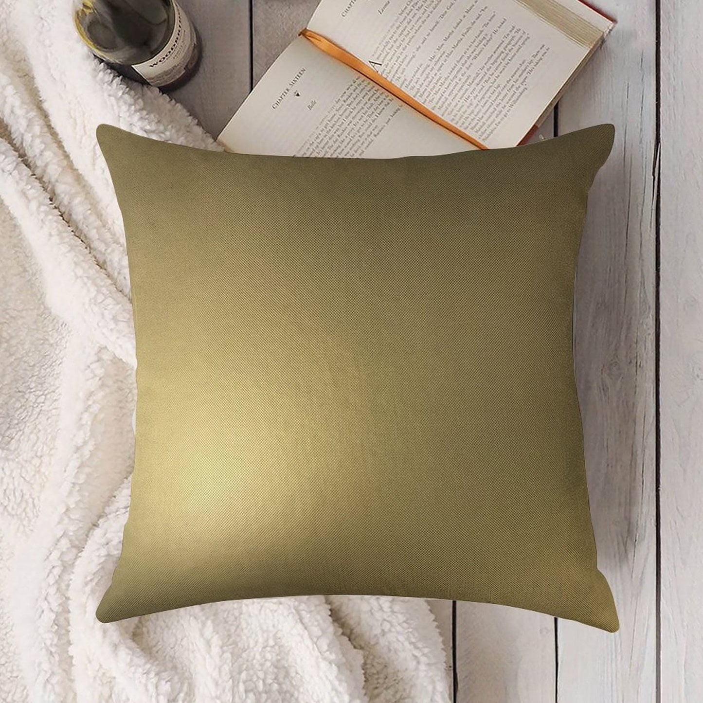Metallic Gold Linen Throw Pillow Cover