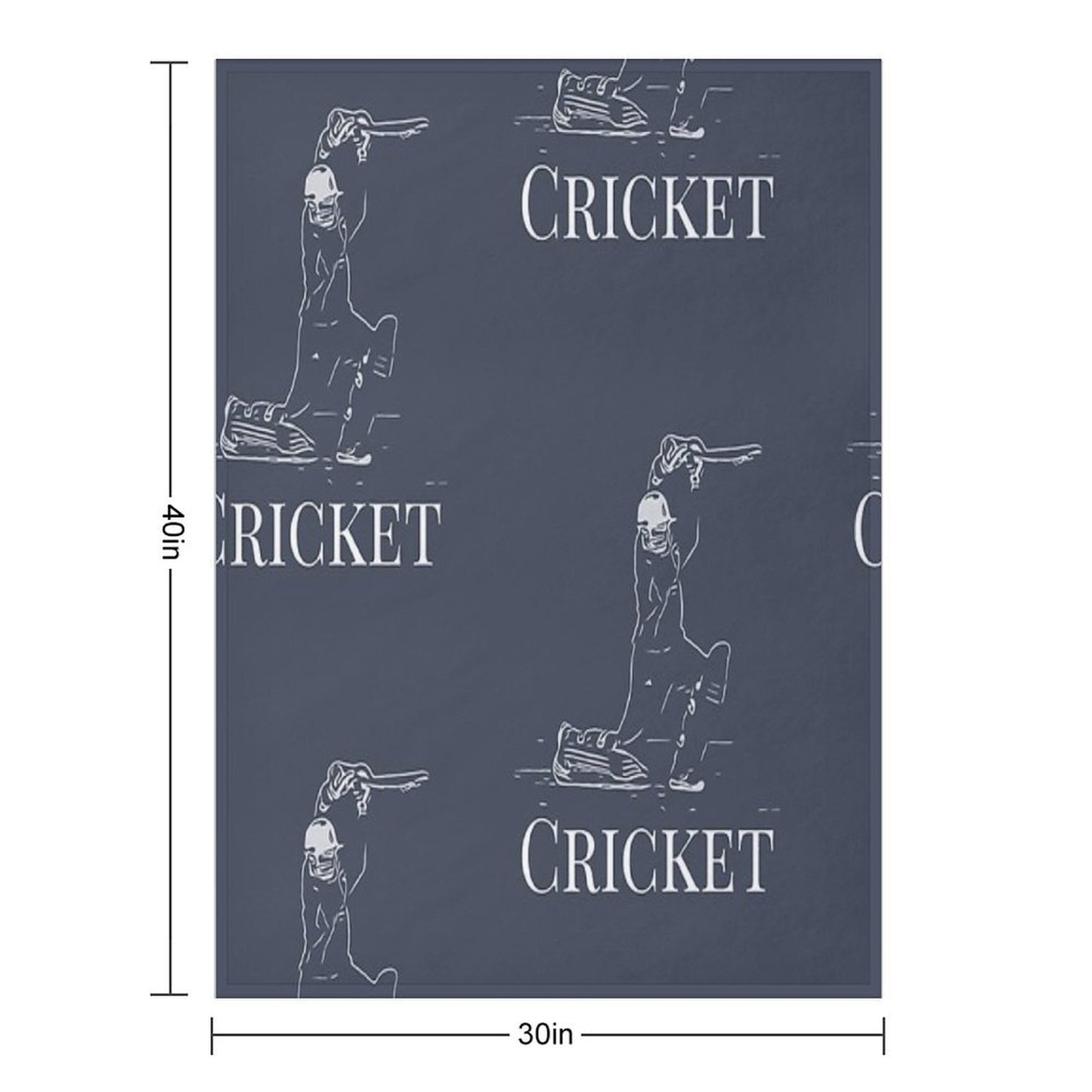 Cricket Batsman Cricketer Design Logo Style Throw Blanket