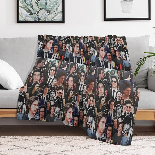 Assorted Adam Driver Collage Throw Blanket