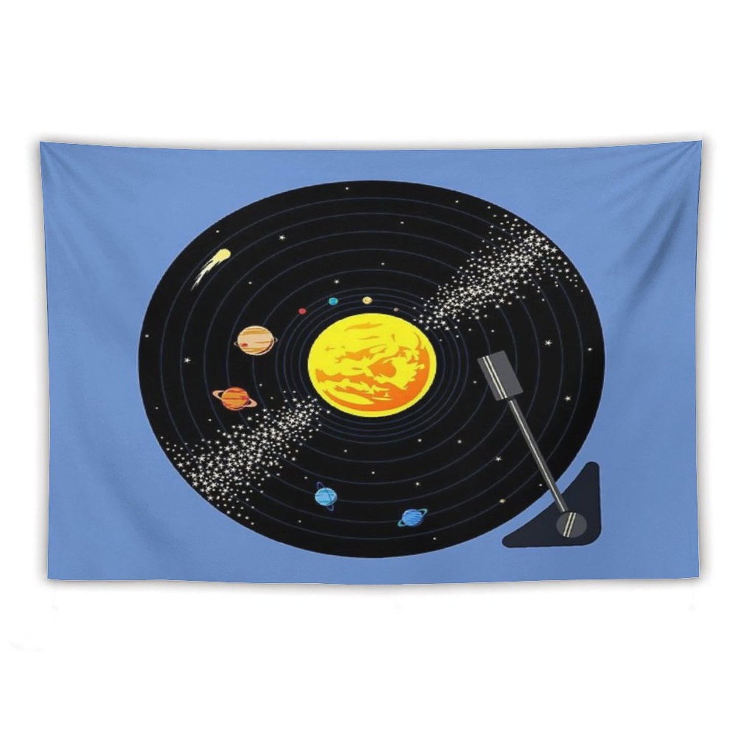 Solar System Vinyl Record Tapestry