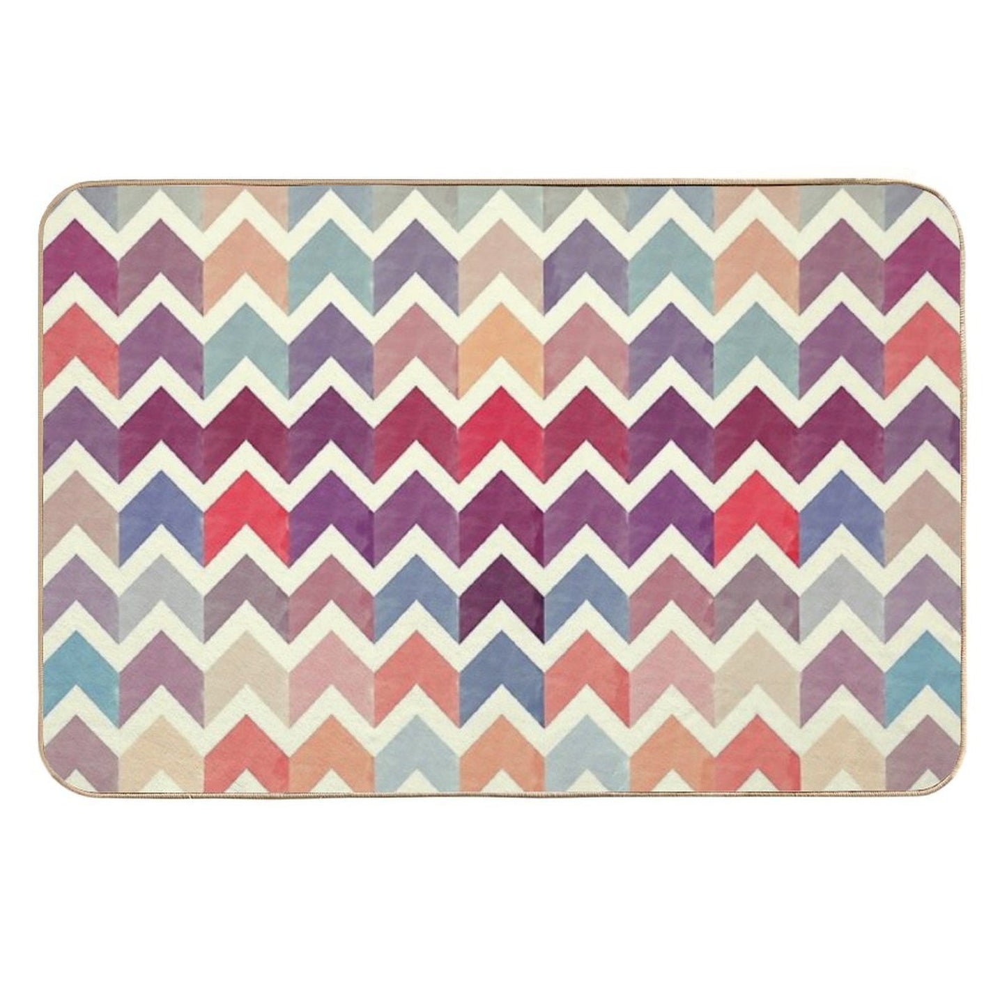 Watercolor Chevron Pattern VII Pet-Safe Bath Mat