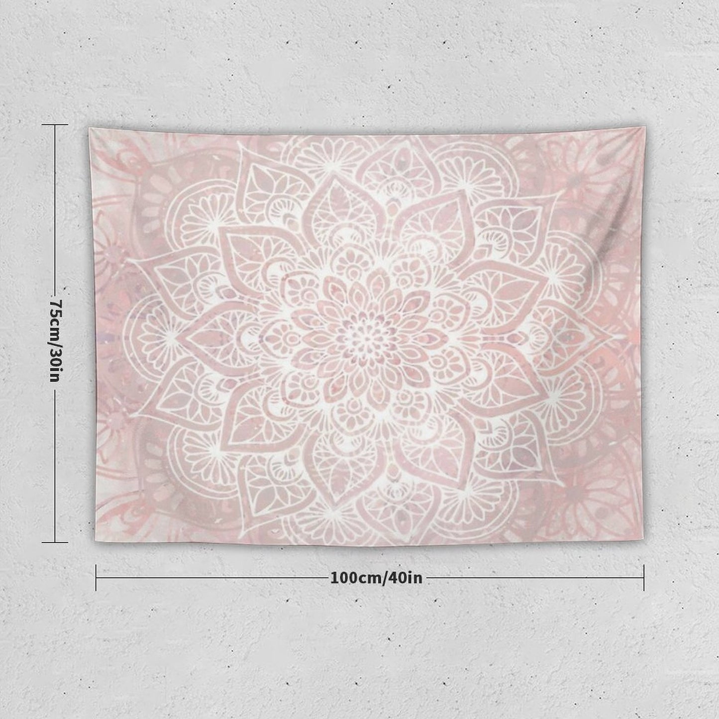Mandala Yoga Love, Pastel Pink Tapestry