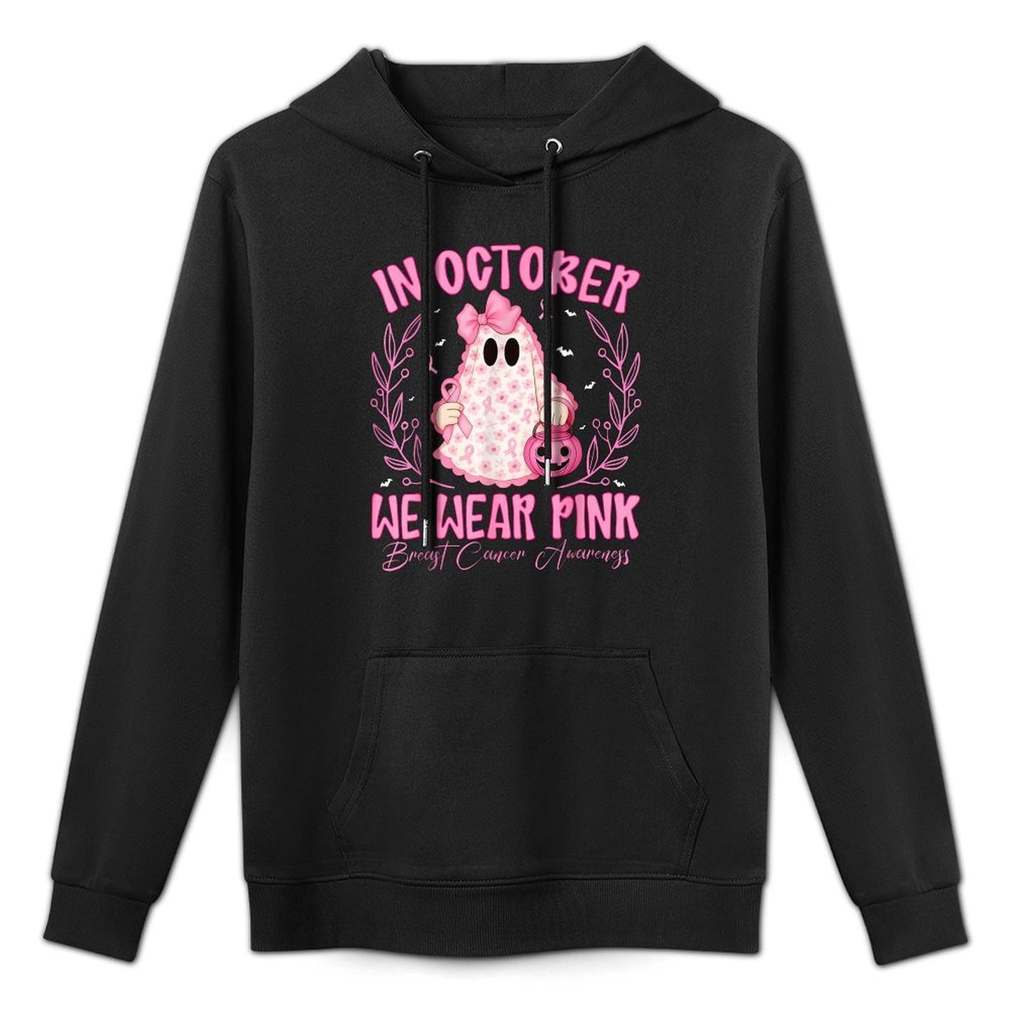 Breast Cancer In October We Wear Pink Ghost Halloween Breathable Fabric Hoodie