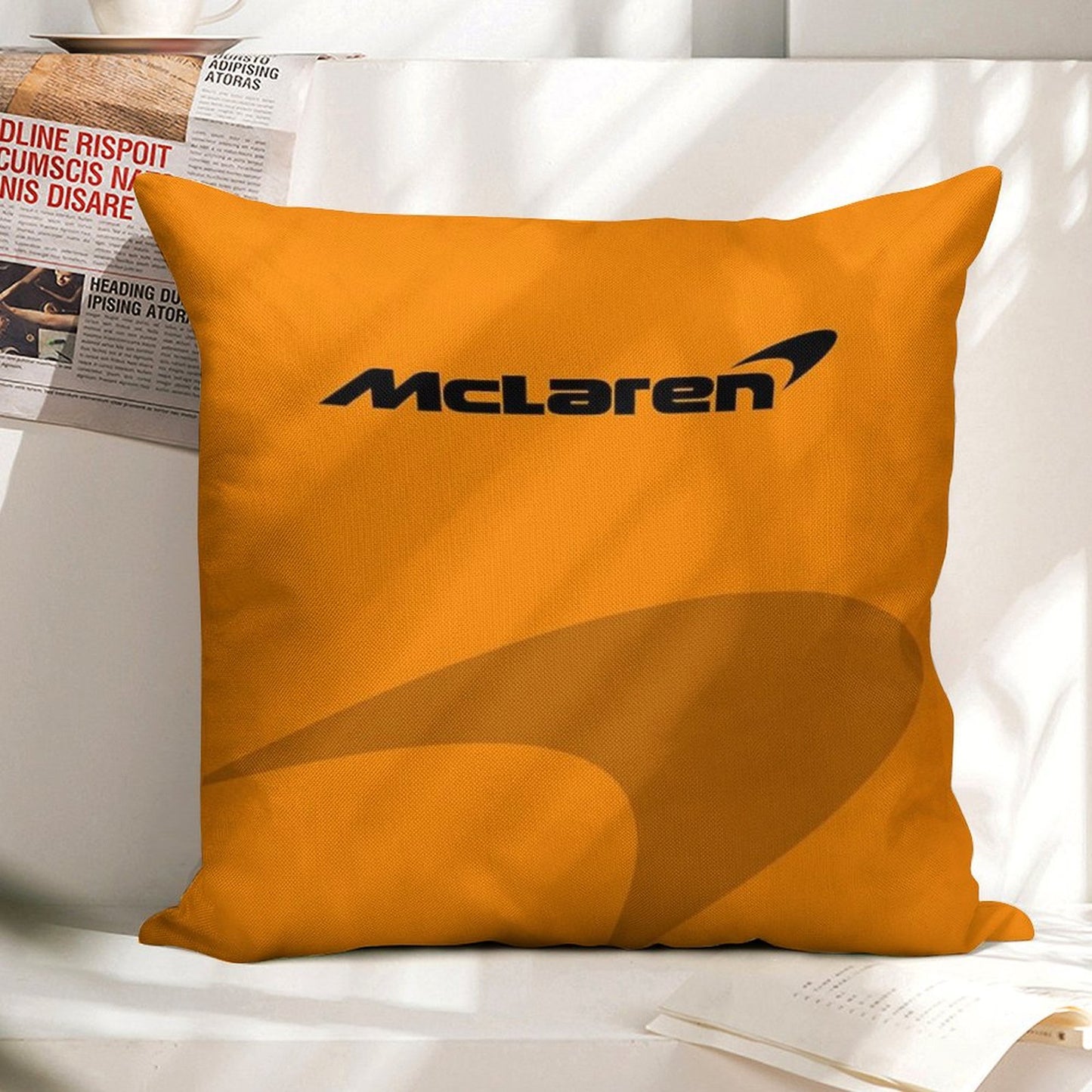 Minimalistic Mclaren Formula 1 Team Inspired Iphone Cover And Samsung Mobile Case Best Gift for F1 Fans Linen Throw Pillow Cover