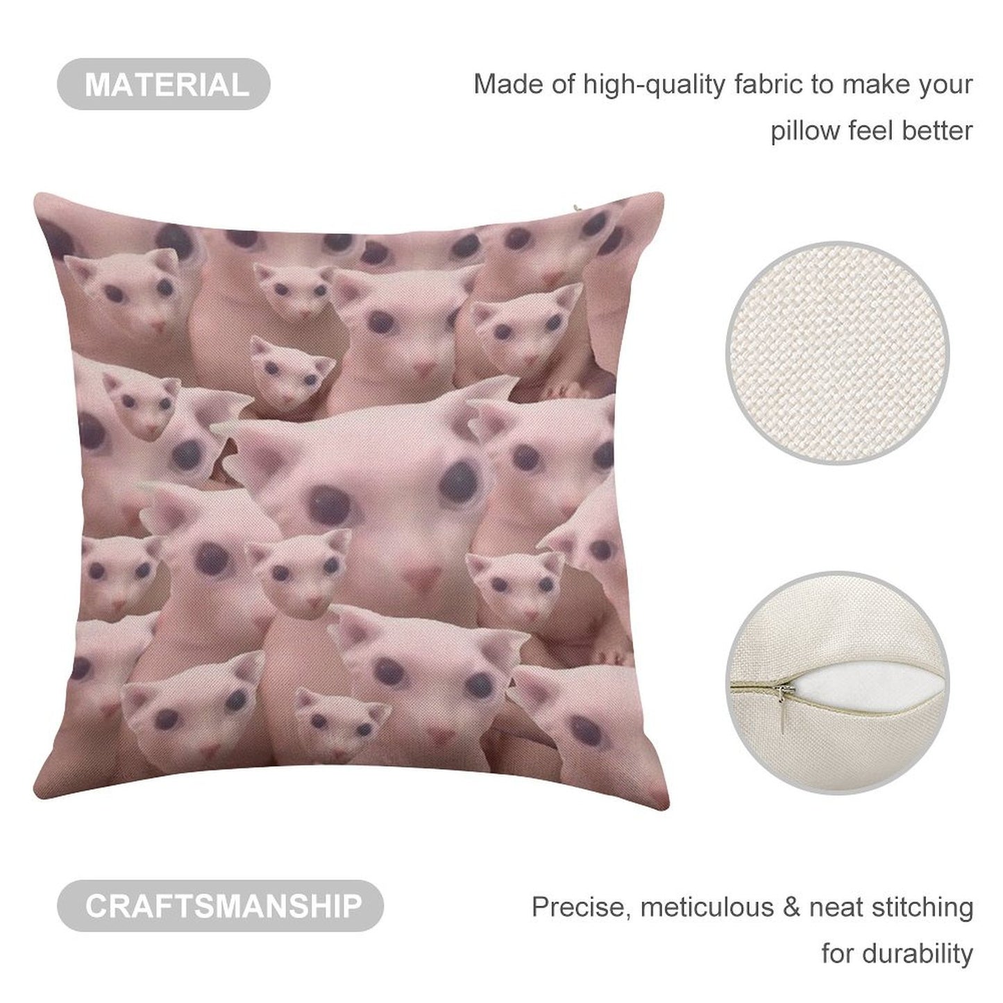 Bingus Pattern Linen Throw Pillow Cover