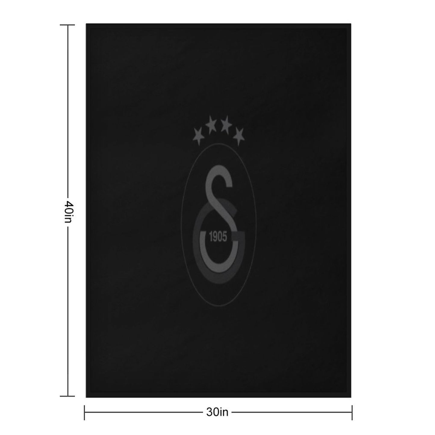 Galatasaray Black Throw Blanket