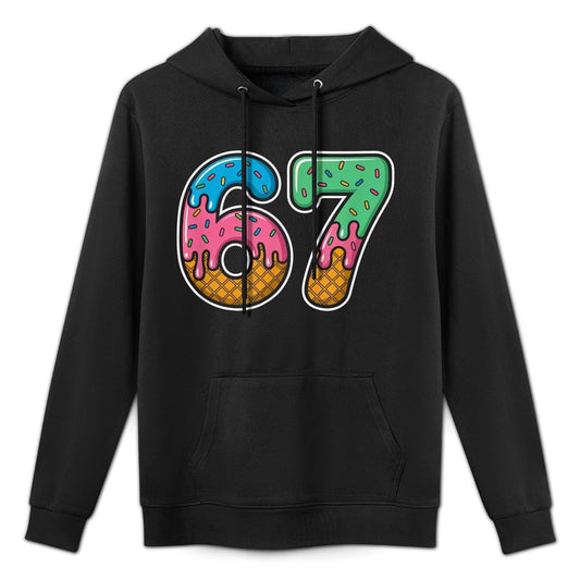 Six Seven 67 Funny Ice Cream Drip Meme Durable Construction Hoodie