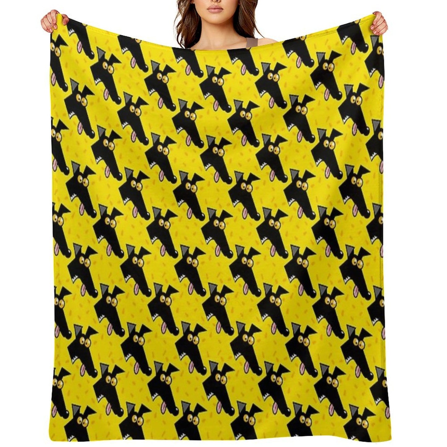 Seamless Derp Yellow Throw Blanket