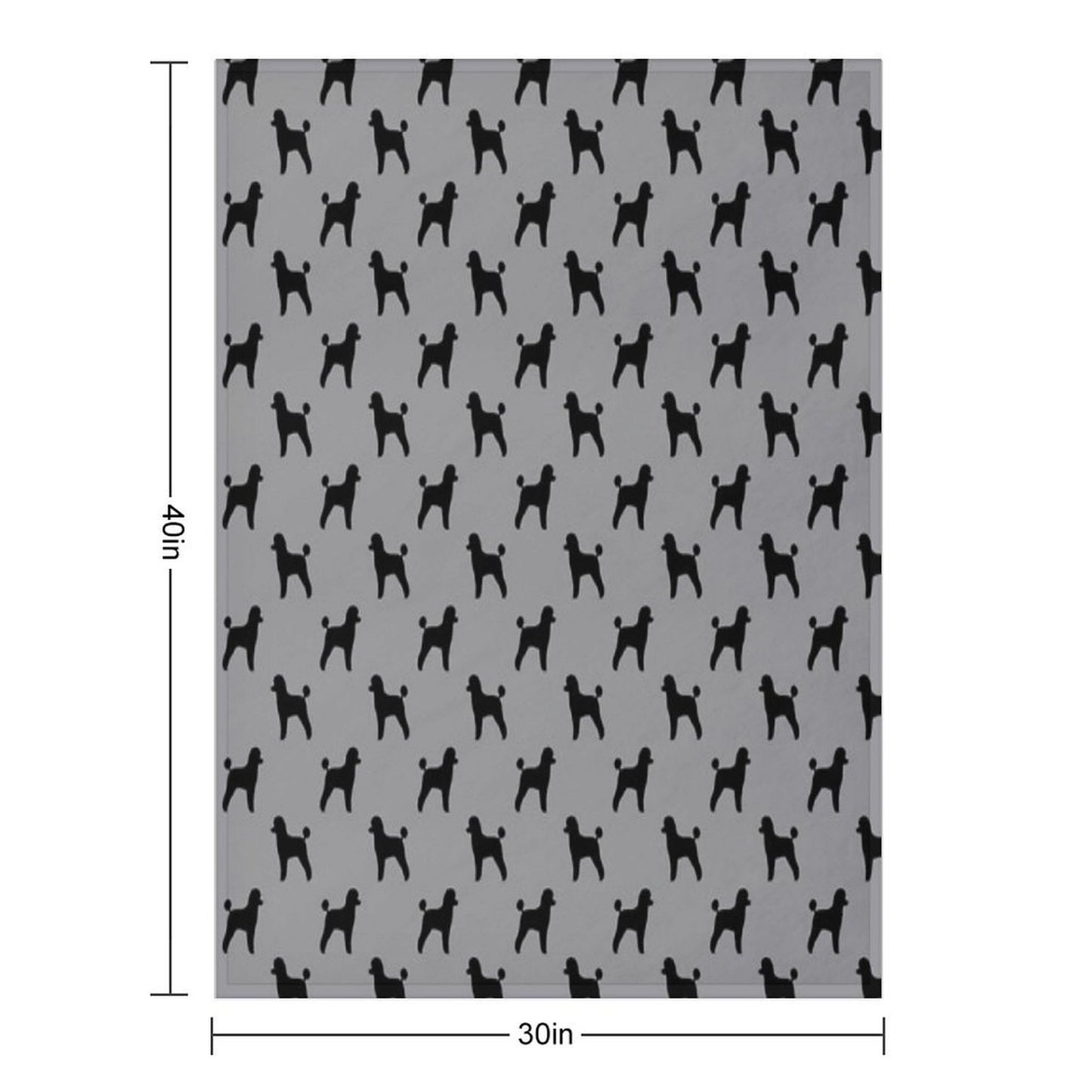 Black Toy Poodle Silhouette(s) Throw Blanket