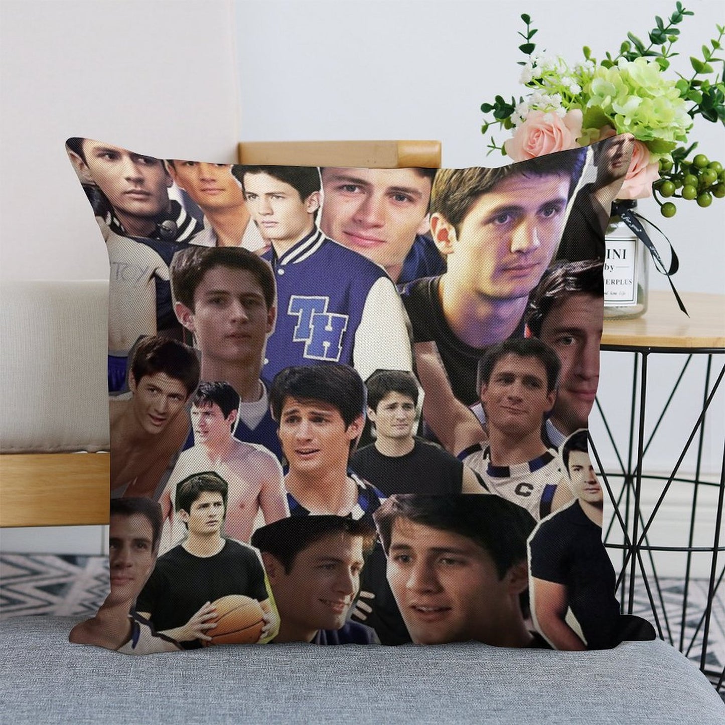 Nathan Scott Collage 2 Linen Throw Pillow Cover