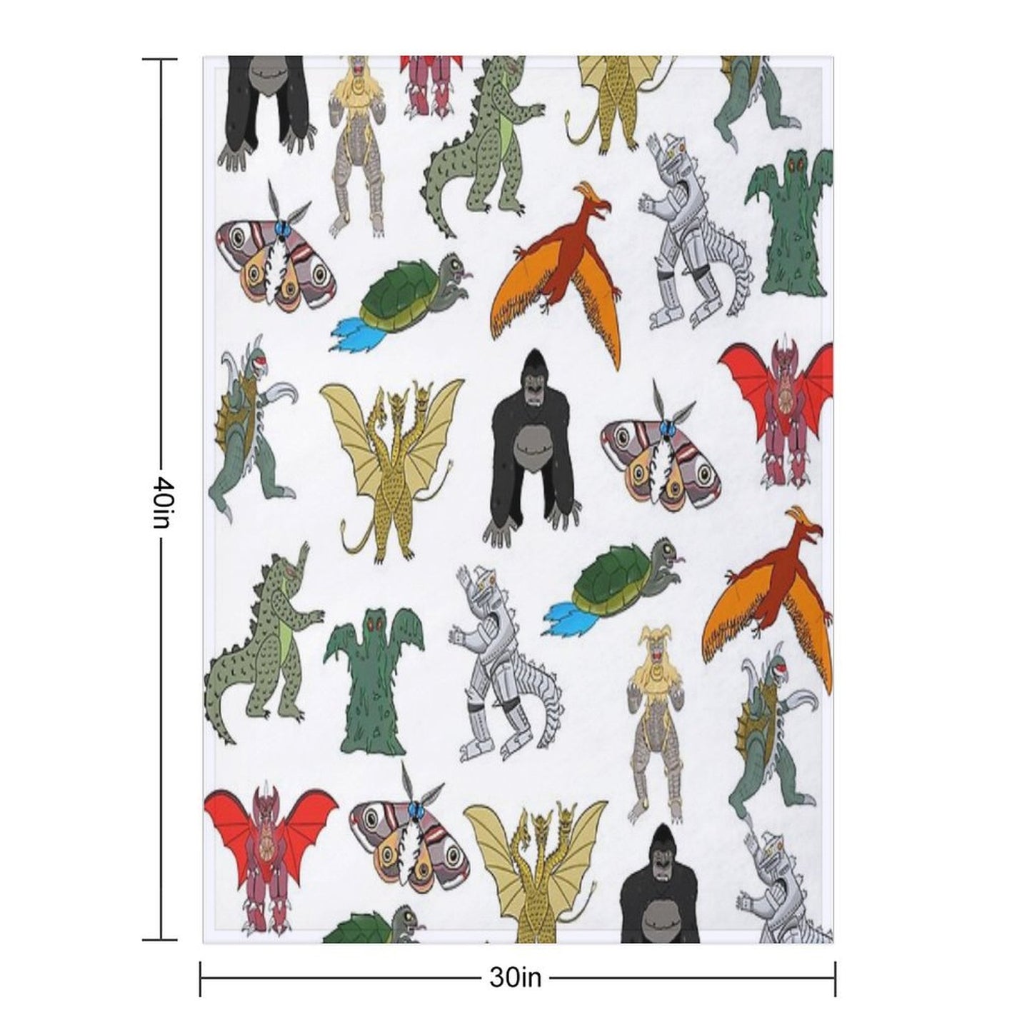 Colorful Kaiju Throw Blanket