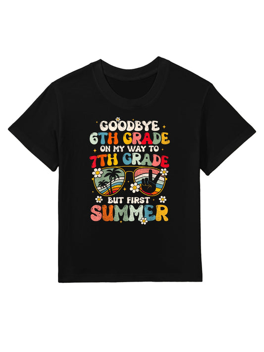 Goodbye 6th Grade Graduation To 7th Grade Hello Summer Kids Kids T-Shirt