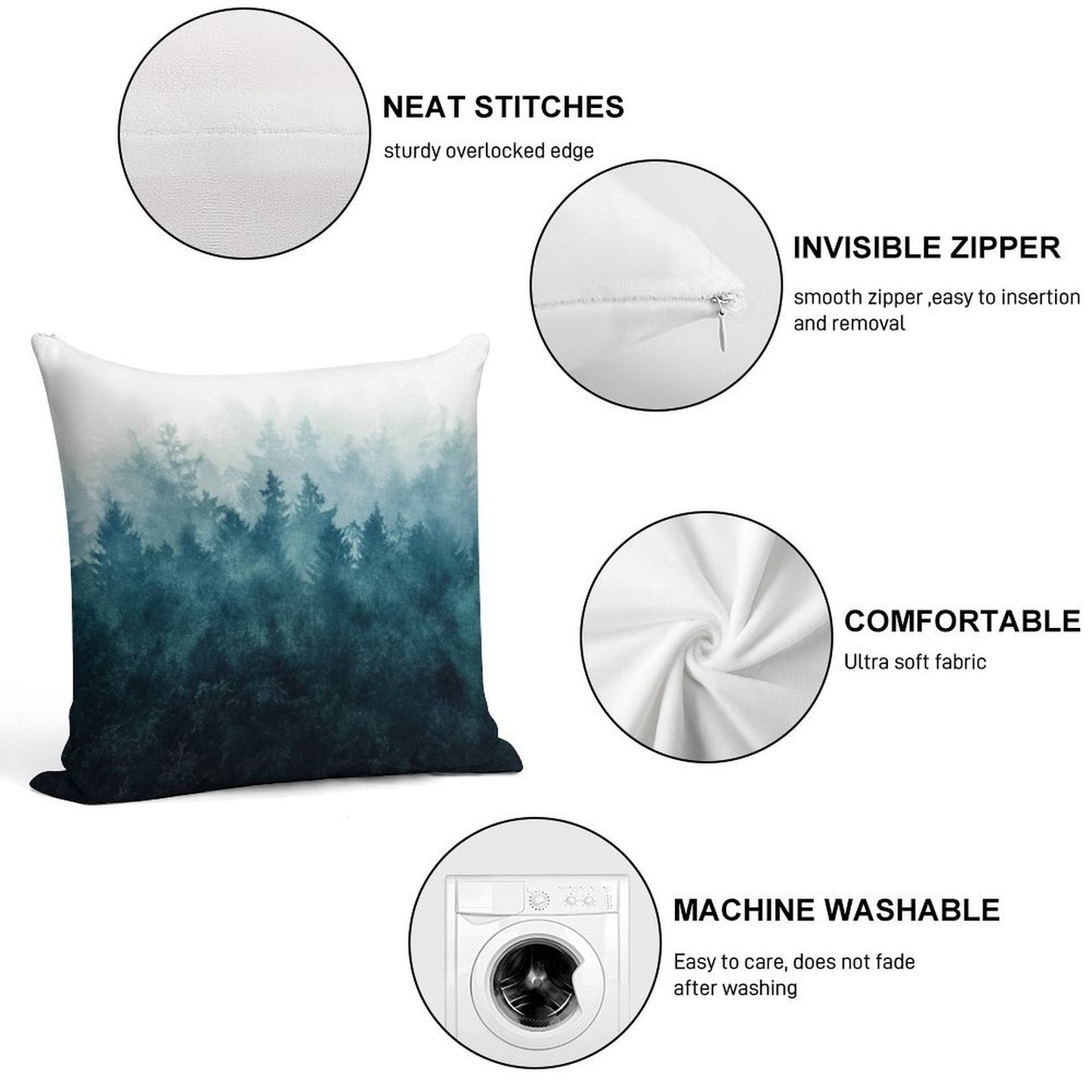 The Heart Of My Heart  So Far From Home In A Misty Foggy Fall Wilderness Forest Soft High-Density Material Throw Pillow