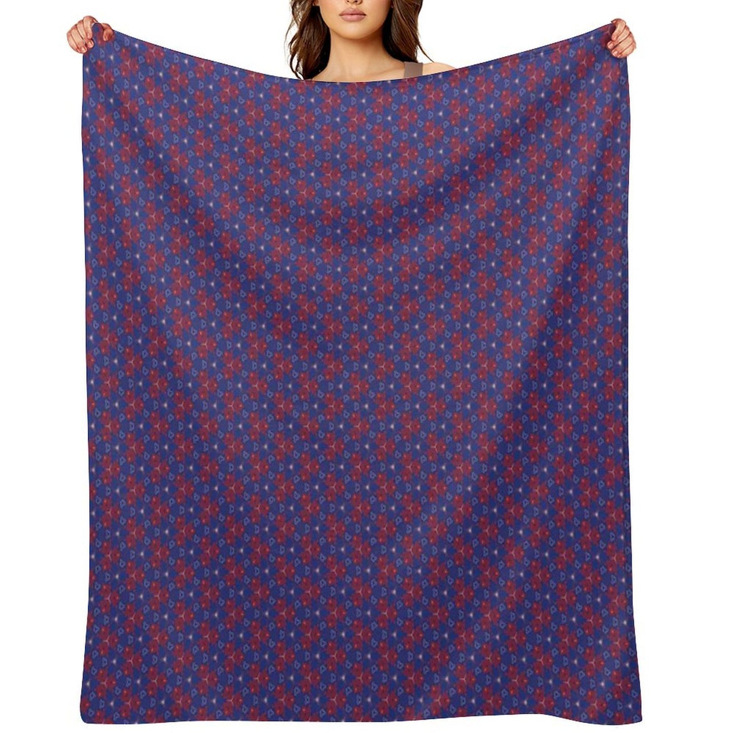 Geometrical Designs Blue Throw Blanket