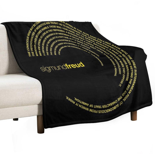 Sigmund Freud Quotes. (gold) Throw Blanket