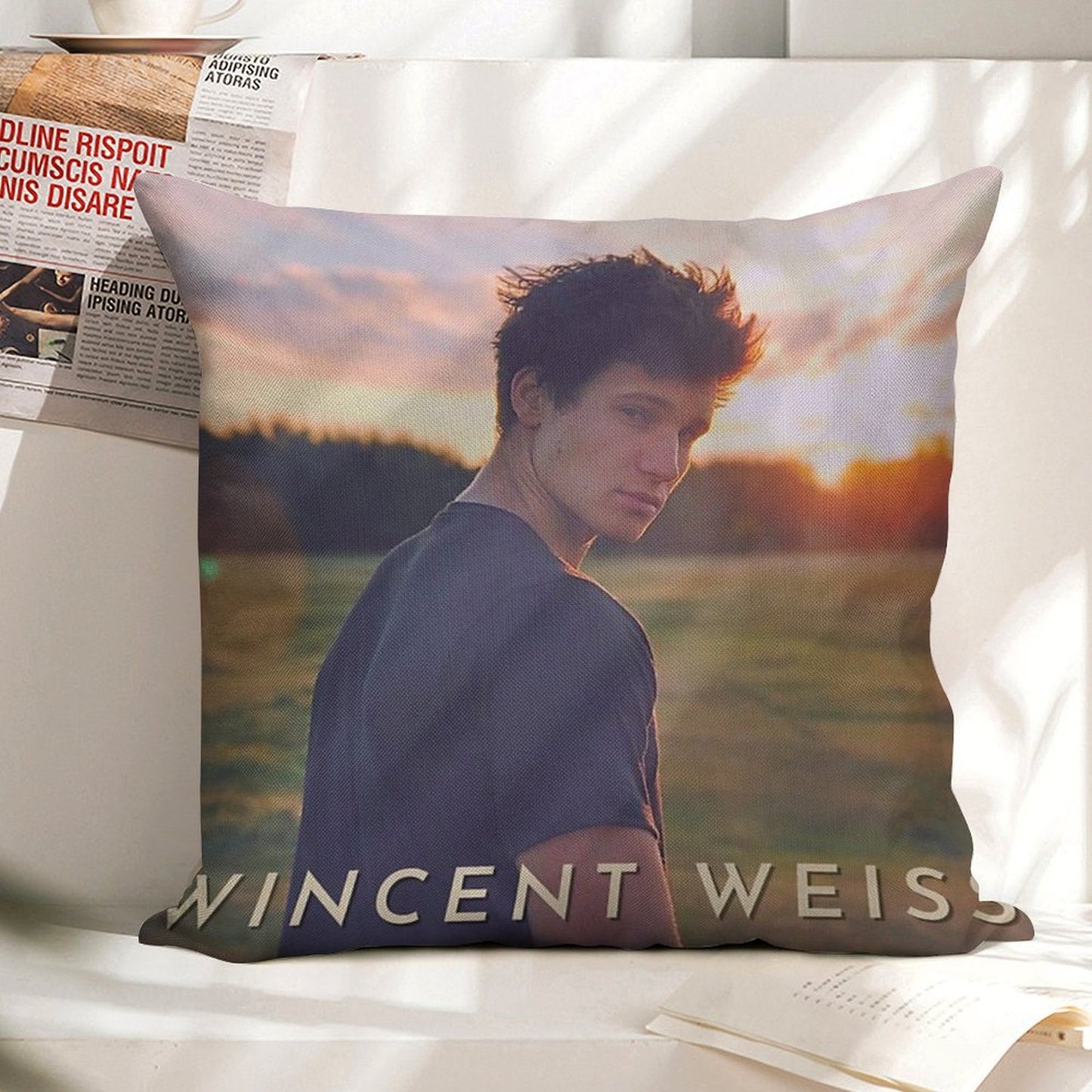 Wincent Weiss Vibes Linen Throw Pillow Cover