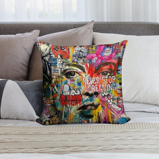 Banksy Inspired Pop Art Soft Warmth Comfort Throw Pillow